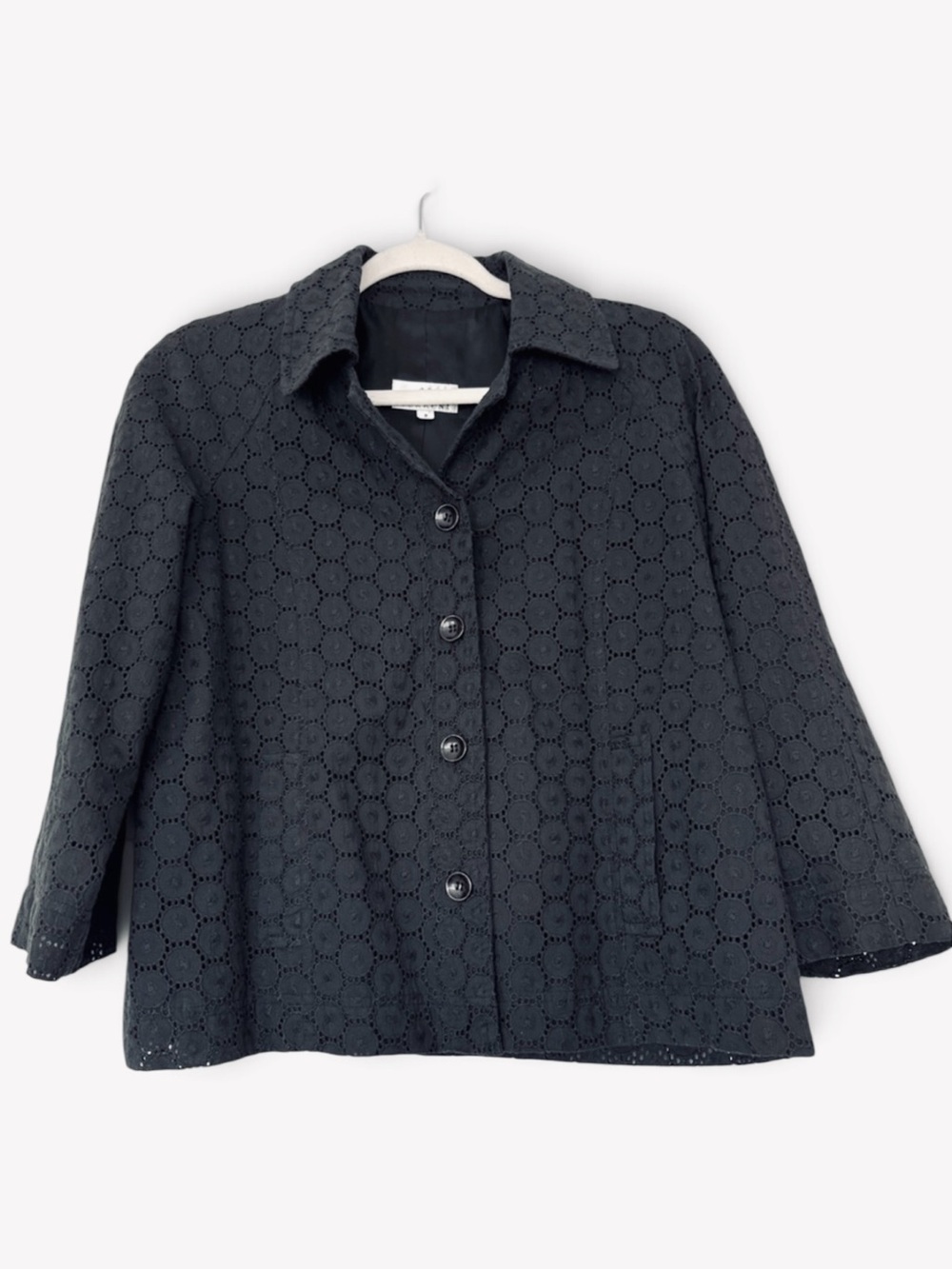 Women's Eyelet Jacket Black Size 8